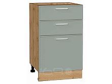 Шкаф нижний с 3-мя ящиками Квадро Аквамарин/Дуб Вотан 816*500*481