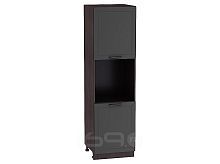 Шкаф пенал под бытовую технику с 2-мя дверцами Глетчер 600Н (для верхних шкафов высотой 920) Маренго Силк-Венге