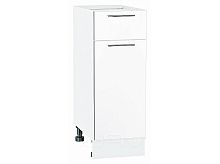 Шкаф нижний с 1-ой дверцей и ящиком Валерия-М Белый глянец Белый 816*300*478