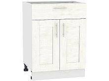 Шкаф нижний с 2-мя дверцами и ящиком Лофт Н 601М Nordic Oak-Белый