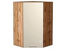 Шкаф верхний угловой Валерия-М Бежевый металлик Дуб Вотан 920*600*600