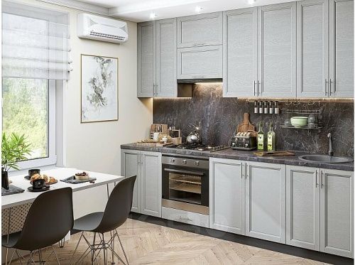 Модульный кухонный гарнитур Сканди-03 grey softwood 2340x2600x600