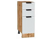 Шкаф нижний с 3-мя ящиками Евро Лайн Белый Дуб Вотан 816*300*478