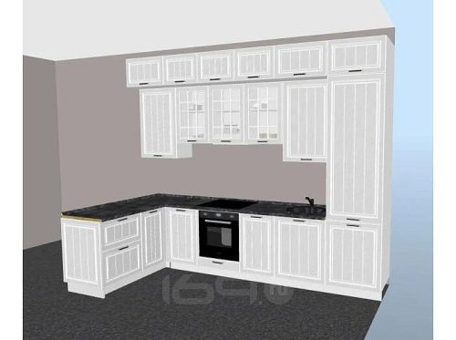 Модульный кухонный гарнитур Прага белое дерево 2690x3300/1600x600 фото 4