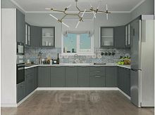 Модульный кухонный гарнитур Сканди-09 Graphite Softwood/Белый | 270/378 см