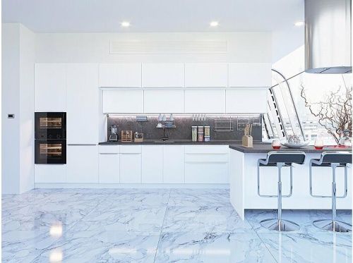 Модульный кухонный гарнитур Фьюжн-02 silky white 2140x4400x600