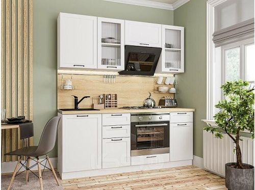 Модульный кухонный гарнитур Барселона-02 белый 2140x1900x600 фото 6