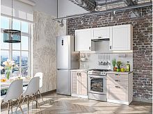 Модульный кухонный гарнитур Лофт-05 cappuccino veralinga, super white 2140x1800x600