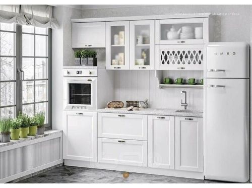 Кухонный гарнитур Милано белая текстурная 2140x2200x600