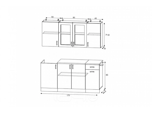 Кухонный гарнитур Констанция мускат 2140x1700x600 фото 2