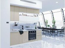 Модульный кухонный гарнитур Фьюжн-01 cream silk, silky white 2340x2300x600