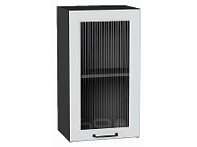 Шкаф верхний с 1-ой остекленной дверцей Ницца Blanco/Graphite 716*400*318