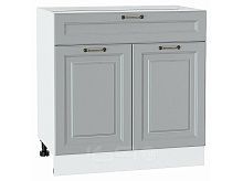 Шкаф нижний с 2-мя дверцами и ящиком Ницца Графит/Белый 816*800*478