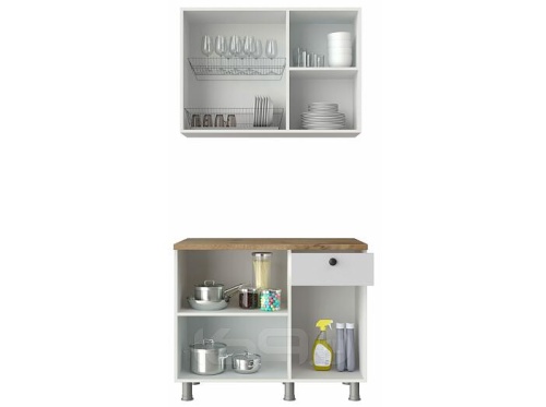 Кухонный гарнитур Деми белый 2090x1000x600 фото 3