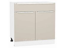 Шкаф нижний с 2-мя дверцами и ящиком Фьюжн Cream Silk/Белый 816*800*480