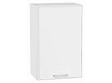 Шкаф верхний с 1-ой дверцей Квадро Белый/Белый 716*450*321