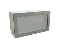 Шкаф ВГ809 верхний горизонтальный со стеклом Валерия-М БЕЛ/ЛАГУНА/СОФТ Ф88Н