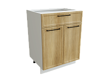 Шкаф Н601М с 2-мя дверцами и ящиком Беверли БЕЛ/Дуб Шампань Ф41М