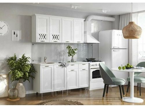 Кухонный гарнитур Милано белая текстурная 2194x1600x600