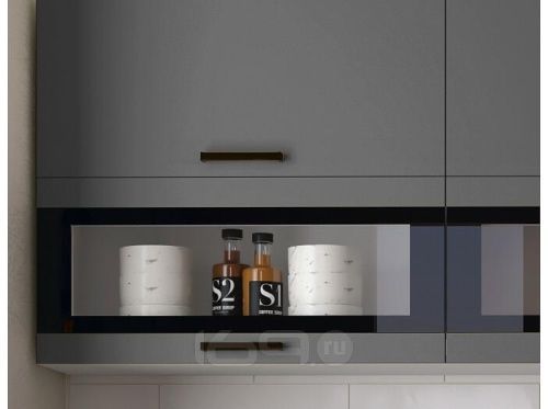 Кухонный гарнитур Техно графит софт new, экзотическое дерево амазония 2140x2000x600 фото 2