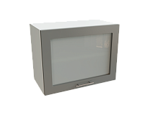 Шкаф ВГ609 верхний горизонтальный со стеклом Валерия-М БЕЛ/МОНБЛАН/СОФТ Ф86Н