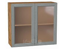 Шкаф верхний с 2-мя остекленными дверцами Сканди Grey Softwood Дуб Вотан 716*800*320