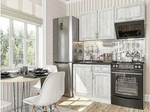 Модульный кухонный гарнитур Шале-04 white dreamline 2140x1500x600