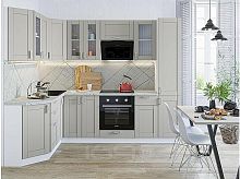 Модульный кухонный гарнитур Лофт-04 grey silk 2140x2600x600