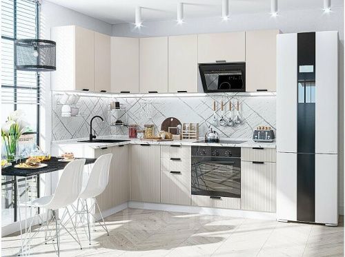 Модульный кухонный гарнитур Евро агат 2140x1400/2290x600 фото 7