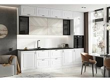 Кухонный гарнитур Престиж браш вайт, прайм жемчуг 2500x3000x600