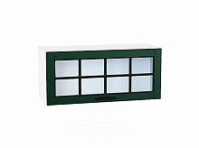 Шкаф верхний горизонтальный остекленный Дублин Special Green/Белый 358*800*318