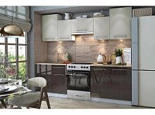 Кухонный гарнитур Бланка венге фисташка матовый, венге глянец 2155x2385x600