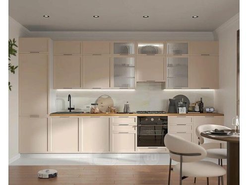 Модульный кухонный гарнитур Барселона кашемир 2690x4000x600