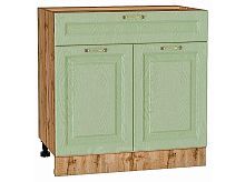 Шкаф нижний с 2-мя дверцами и ящиком Ницца Дуб оливковый/Дуб Вотан 816*800*478