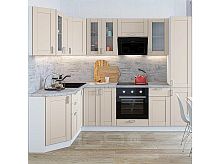 Модульный кухонный гарнитур Лофт-04 cream silk 2140x2600x600
