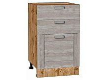 Шкаф нижний с 3-мя ящиками Лофт Cappuccino Veralinga Дуб Вотан 816*500*480