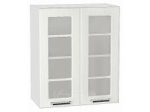 Шкаф верхний с 2-мя остекленными дверцами Прага Белое дерево Белый 920*600*318