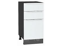 Шкаф нижний с 3-мя ящиками Фьюжн Silky White Graphite 816*400*480