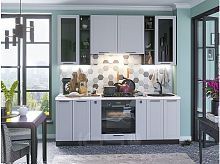 Модульный кухонный гарнитур Глетчер-01 гейнсборо силк 2340x2200x600