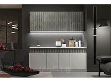 Кухонный гарнитур Оливия белый глянец, мрамор глянец 2000x2000x600