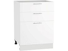 Шкаф нижний с 3-мя ящиками Валерия-М Н 603 Белый глянец-Белый