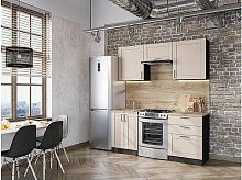 Модульный кухонный гарнитур Лофт-05 cream silk 2140x1800x600