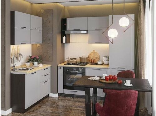 Модульный кухонный гарнитур Глетчер-03 гейнсборо силк 2140x1200/2000x600