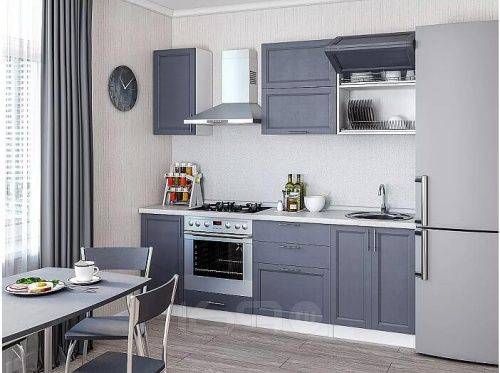 Модульный кухонный гарнитур Сканди-01 Graphite Softwood/Белый | 220 см фото 2