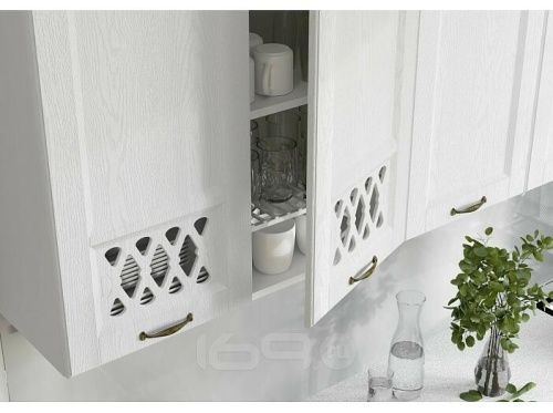 Кухонный гарнитур Милано белая текстурная 2194x1600x600 фото 2