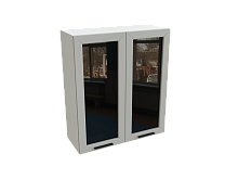 Шкаф В809 с 2-мя дверцами со стеклом  Глетчер БЕЛ/ГНР Ф55Н