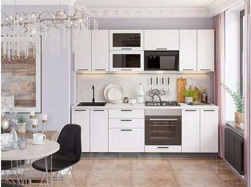 Модульный кухонный гарнитур Глетчер-02 айленд силк 2140x2400x600