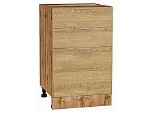 Шкаф нижний с 3-мя ящиками Терра Ель Карпатская Дуб Вотан 816*500*478