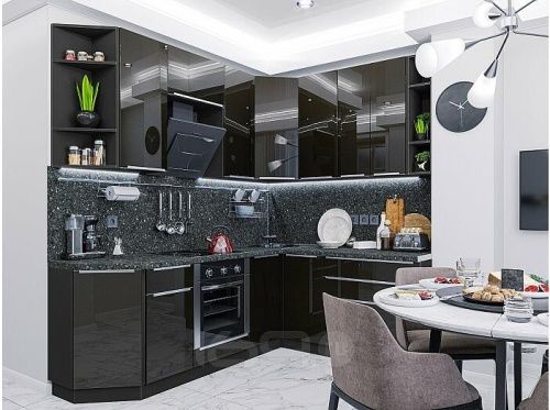 Модульный кухонный гарнитур Фьюжн-04 anthracite 2340x2200/1800x600