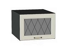 Шкаф верхний горизонтальный остекленный глубокий Ницца Агат/Graphite 358*500*574